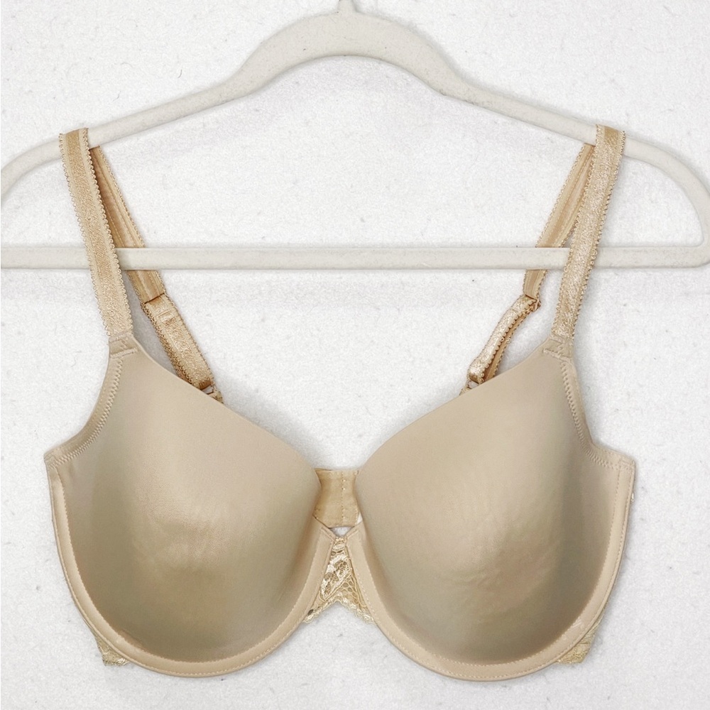 Wacoal 85340 French Garden Seamless Underwire T-Shirt Lace Bra 36DD Sand - Picture 3 of 10